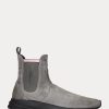 Grey Women’s Ralph Lauren Slip-On Suede Sock Sneakers Grey Women’s Ralph Lauren Slip-On Suede Sock Sneakers