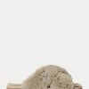 Grey Women’s Ralph Lauren Sydni Faux-Fur Flat Shoes Grey Women’s Ralph Lauren Sydni Faux-Fur Flat Shoes
