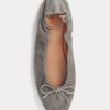 Grey Women’s Ralph Lauren The Suede Pony Ballet Flat Shoes