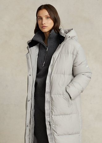 Grey Women’s Ralph Lauren Water-Resistant Down Hooded Coats