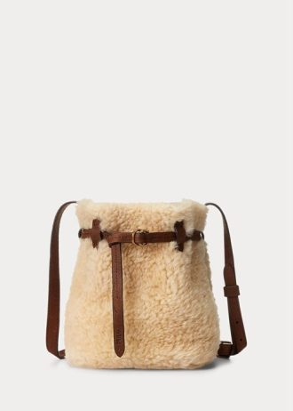 Honey/Cream Women’s Ralph Lauren Shearling Mini Bellport Bucket Bags
