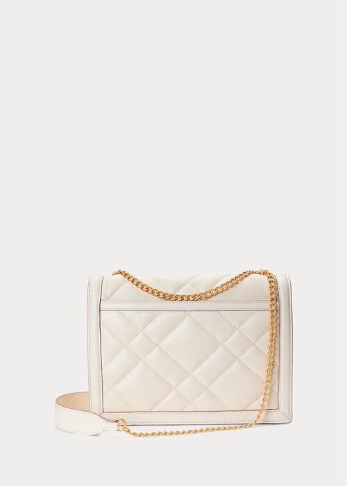 Ivory Women’s Ralph Lauren Polo ID Quilted Leather Envelope Crossbody Bags Ivory Women’s Ralph Lauren Polo ID Quilted Leather Envelope Crossbody Bags