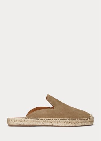 Khaki Men’s Ralph Lauren Cevio Suede Mule Casual Shoes
