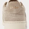 Khaki Men’s Ralph Lauren Court Suede Low-Top Sneakers