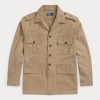 Khaki Men’s Ralph Lauren Dobby Utility Overshirt Jackets