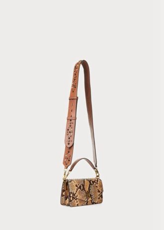 Khaki Women’s Ralph Lauren Faux-Snakeskin Small Tayler Crossbody Bags