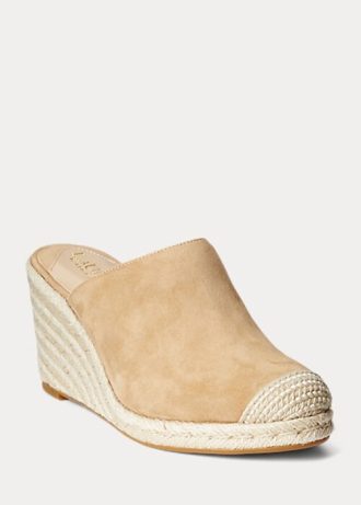 Khaki Women’s Ralph Lauren Pennie Suede Espadrille