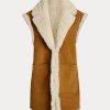 Khaki Women’s Ralph Lauren Reversible Shearling Vest