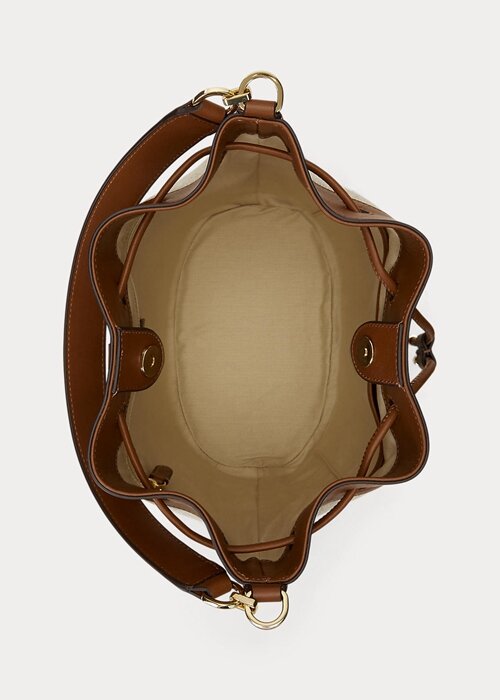 Lauren Tan/ Navy Stripe Women’s Ralph Lauren Canvas Large Andie Handbag Lauren Tan/ Navy Stripe Women’s Ralph Lauren Canvas Large Andie Handbag