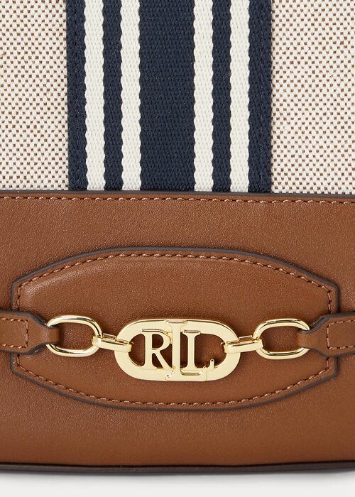 Lauren Tan/ Navy Stripe Women’s Ralph Lauren Canvas Large Andie Handbag Lauren Tan/ Navy Stripe Women’s Ralph Lauren Canvas Large Andie Handbag