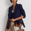 Lauren Tan/ Navy Stripe Women’s Ralph Lauren Canvas Large Andie Handbag Lauren Tan/ Navy Stripe Women’s Ralph Lauren Canvas Large Andie Handbag