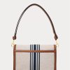 Lauren Tan /Navy Women’s Ralph Lauren Striped Canvas Medium Handbag