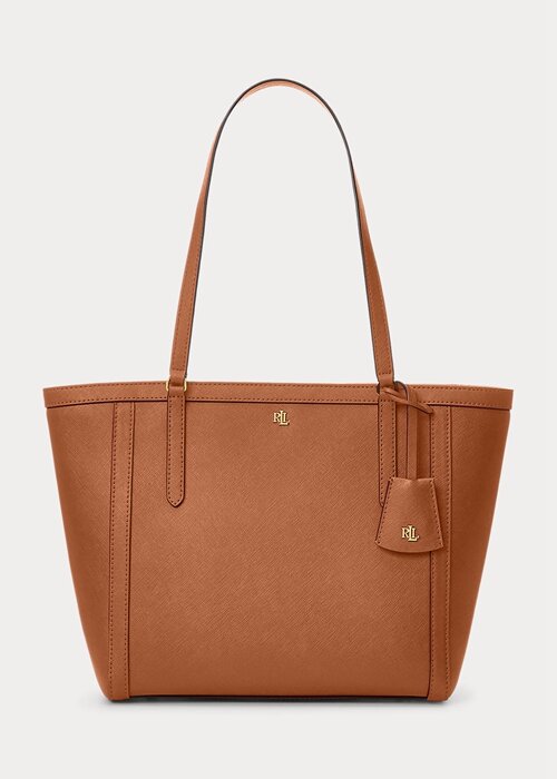 Lauren Tan Women’s Ralph Lauren Crosshatch Leather Medium Clare Tote Bags Lauren Tan Women’s Ralph Lauren Crosshatch Leather Medium Clare Tote Bags