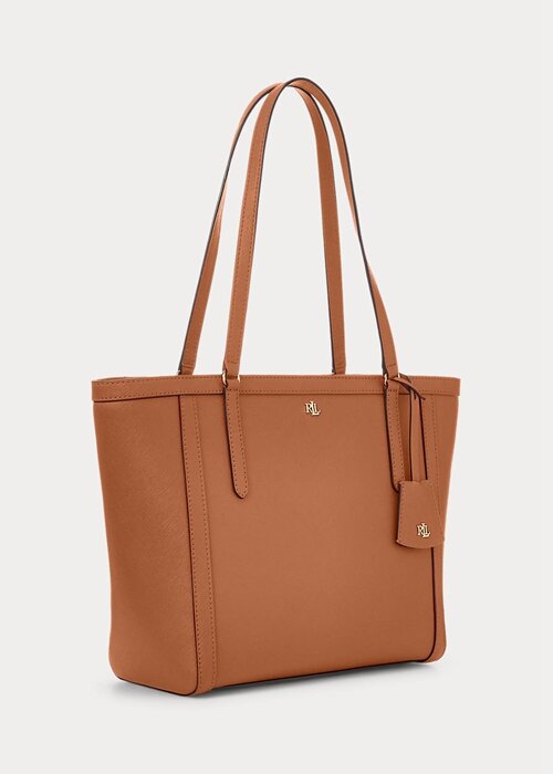 Lauren Tan Women’s Ralph Lauren Crosshatch Leather Medium Clare Tote Bags Lauren Tan Women’s Ralph Lauren Crosshatch Leather Medium Clare Tote Bags
