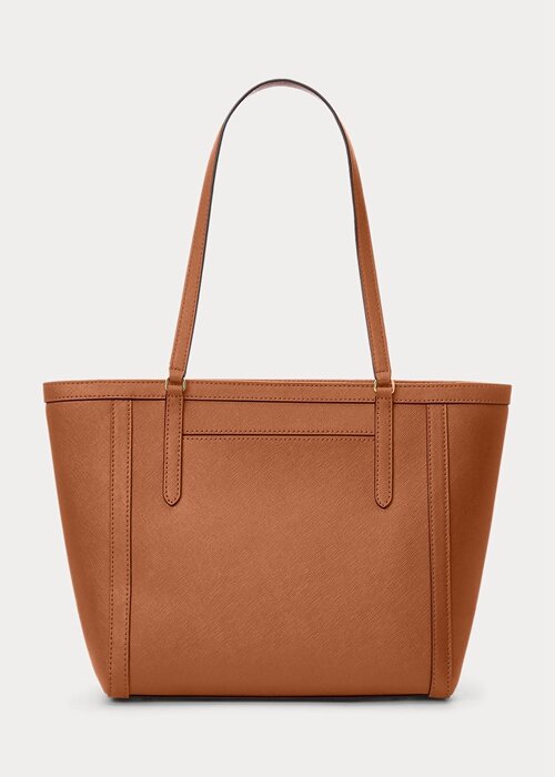 Lauren Tan Women’s Ralph Lauren Crosshatch Leather Medium Clare Tote Bags Lauren Tan Women’s Ralph Lauren Crosshatch Leather Medium Clare Tote Bags