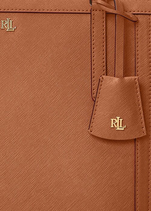 Lauren Tan Women’s Ralph Lauren Crosshatch Leather Medium Clare Tote Bags Lauren Tan Women’s Ralph Lauren Crosshatch Leather Medium Clare Tote Bags