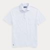 Light Blue Men’s Ralph Lauren Custom Slim Fit Cotton-Linen Polo Shirts