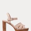 Light Pink Women’s Ralph Lauren Soffia Nappa Leather Sandals