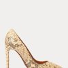 Light Yellow Women’s Ralph Lauren Celia Python Heels