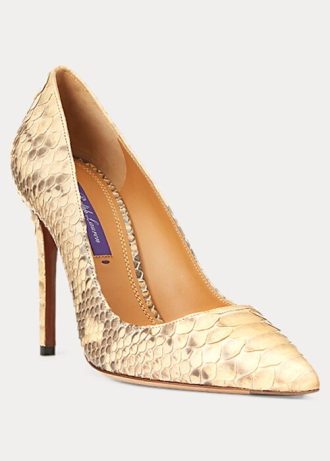 Light Yellow Women’s Ralph Lauren Celia Python Heels