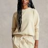 Light Yellow Women’s Ralph Lauren Organic Cotton Crewneck Sweatshirts