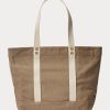 Madison Tan Women’s Ralph Lauren Canvas Medium Polo Bear Tote Bags