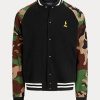 Multicolor Men’s Ralph Lauren Camo-Sleeve Fleece Baseball Jackets Multicolor Men’s Ralph Lauren Camo-Sleeve Fleece Baseball Jackets