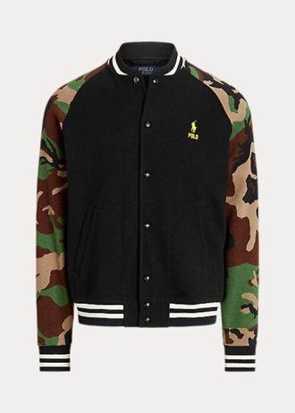 Multicolor Men’s Ralph Lauren Camo-Sleeve Fleece Baseball Jackets