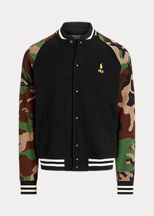 Multicolor Men’s Ralph Lauren Camo-Sleeve Fleece Baseball Jackets Multicolor Men’s Ralph Lauren Camo-Sleeve Fleece Baseball Jackets