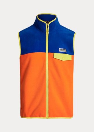 Multicolor Men’s Ralph Lauren Color-Blocked Brushed Fleece Vest