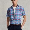Multicolor Men’s Ralph Lauren Custom Fit Plaid Oxford  Shirts