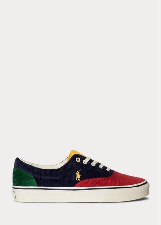 Multicolor Men’s Ralph Lauren Keaton Color-Blocked Corduroy Sneakers