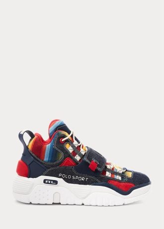 Multicolor Men’s Ralph Lauren PS100 Multi-Print High-Top Sneakers