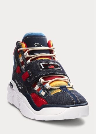Multicolor Men’s Ralph Lauren PS100 Multi-Print High-Top Sneakers