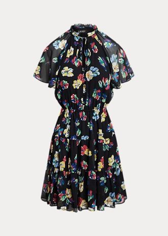 Multicolor Women’s Ralph Lauren Floral Crinkle Georgette Dress