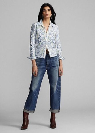 Multicolor Women’s Ralph Lauren Floral-Embroidered Cotton Blouse Shirts
