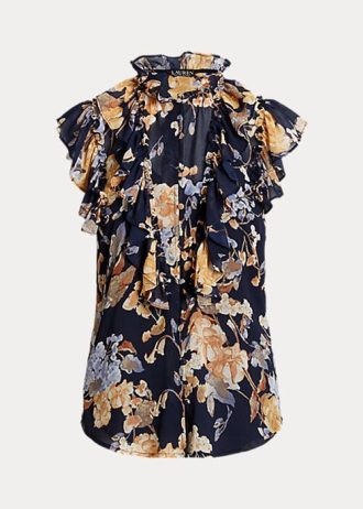 Multicolor Women’s Ralph Lauren Floral Georgette Sleeveless Shirts