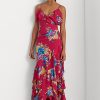 Multicolor Women’s Ralph Lauren Floral Georgette Tiered Gown Dress
