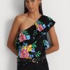 Multicolor Women’s Ralph Lauren Floral Jersey One-Shoulder Tops Multicolor Women’s Ralph Lauren Floral Jersey One-Shoulder Tops