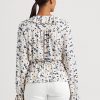 Multicolor Women’s Ralph Lauren Floral Jersey Tie-Neck Peplum Tops