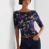 Multicolor Women’s Ralph Lauren Floral Stretch Cotton Boatneck T Shirts Multicolor Women’s Ralph Lauren Floral Stretch Cotton Boatneck T Shirts