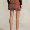 Multicolor Women’s Ralph Lauren Plaid Fringe-and-Leather-Trim Wrap Skirts