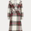 Multicolor Women’s Ralph Lauren Plaid Wool-Blend Herringbone Wrap Coats