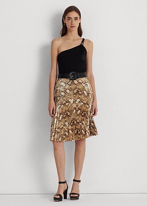 Multicolor Women’s Ralph Lauren Snakeskin-Print Pleated Charmeuse Skirts Multicolor Women’s Ralph Lauren Snakeskin-Print Pleated Charmeuse Skirts