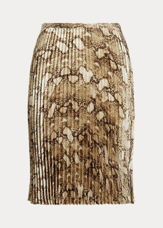 Multicolor Women’s Ralph Lauren Snakeskin-Print Pleated Charmeuse Skirts