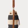 Natural/Black/Lauren Tan Women’s Ralph Lauren Straw Large Andie Handbag Natural/Black/Lauren Tan Women’s Ralph Lauren Straw Large Andie Handbag