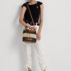 Natural/Black/Lauren Tan Women’s Ralph Lauren Straw Large Andie Handbag Natural/Black/Lauren Tan Women’s Ralph Lauren Straw Large Andie Handbag