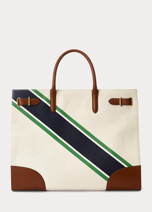 Natural/Graphic Stripe Women’s Ralph Lauren Print Canvas Large Devyn Tote Bags Natural/Graphic Stripe Women’s Ralph Lauren Print Canvas Large Devyn Tote Bags