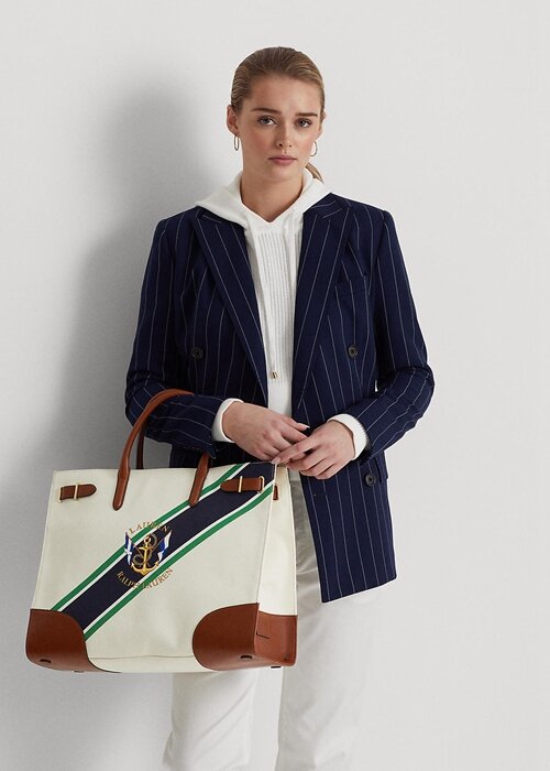 Natural/Graphic Stripe Women’s Ralph Lauren Print Canvas Large Devyn Tote Bags Natural/Graphic Stripe Women’s Ralph Lauren Print Canvas Large Devyn Tote Bags