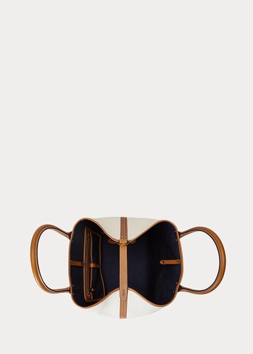 Natural/Navy Women’s Ralph Lauren Reversible Canvas Medium Bellport Tote Bags Natural/Navy Women’s Ralph Lauren Reversible Canvas Medium Bellport Tote Bags